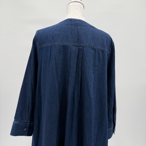 COS Mini Shift Dress Size 8 Denim Long‎ Sleeve Minimalist Clean Basic - Picture 5 of 11